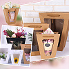Trapezoid Paper Flower Gift Tote Bags with Plastic Visible Window ABAG-WH0045-25A-6