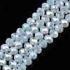 Electroplate Glass Beads Strands X-EGLA-A044-J8mm-B06-1