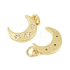Brass Micro Pave Clear Cubic Zirconia Charms KK-D218-23G-01-2