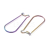 Ion Plating(IP) 304 Stainless Steel Hoop Earrings Findings Kidney Ear Wires STAS-L216-22A-RS-3