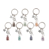 7Pcs 7 Styles Glass Bottle with Chakra Gemstone Chip Inside Keychains KEYC-JKC01393-01-2