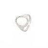 304 Stainless Steel Open Oval Wide Cuff Ring for Women RJEW-S405-167P-3