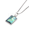 Rack Plating Natural Paua Shell Pendants Necklace NJEW-B104-01D-01P-1