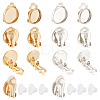 Beebeecraft 24Pcs 4 Style Brass Clip-on Earring Settings KK-BBC0008-44-1