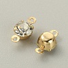 Brass Clear Cubic Zirconia Connector Charms RB-WH0005-002C-KCG-1