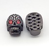 Fashionable Brass Micro Pave Cubic Zirconia Skull Hollow Beads ZIRC-L007-07B-1