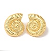 Rack Plating Spiral Shell Shape Brass Stud Earrings EJEW-B062-35G-1