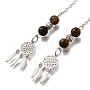 Round Natural Tiger Eye Dowsing Pendulums G-M447-07P-07-2
