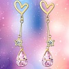 Alloy Rhinestone Heart & Star & Teardrop Stud Dangle Earrings for Women WG86E07-01-2