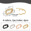 4Pcs 4 Styles Brass Micro Pave Clear Cubic Zirconia Twister Clasps ZIRC-DR0001-03-2