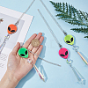 Electroplate Glass Bullet Pendant Decorations HJEW-PH01827-3
