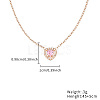 Pink Cubic Zirconia Heart Pendant Necklace with Stainless Steel Chains OQ9710-6-2
