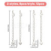 12Pcs 2 Styles  Brass Chain Extender KK-CA0003-75-2