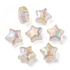 UV Plating Rainbow Iridescent Transparent Crackle Acrylic Beads OACR-P010-09E-2