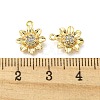 Brass Micro Pave Clear Cubic Zirconia Charms KK-H460-24G-3