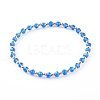 Glass & Brass Stretch Beaded Bracelets Sets BJEW-JB06150-4