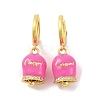 Bell Brass & Enamel Hoop Earrings for Women EJEW-U015-25G-3