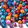 150Pcs Spray Painted Drawbench Acrylic Round Beads ACRP-YW0001-12A-2