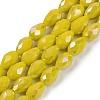 Opaque Solid Color Electroplate Glass Beads Strands LS-EGLA-N013-P6mm-B06-1