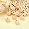 Unfinished Natural Wood European Beads X-WOOD-T025-001-LF-4