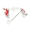 Christmas Theme Brass Stud Earrings LS-EJEW-D062-01D-S-2