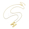 Brass & Plastic Pearl Letter Pendant Box Chain Necklaces for Women NJEW-U017-01G-08-3