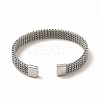 Non-Tarnish 304 Stainless Steel Mesh Chains Shape Open Cuff Bangle for Women BJEW-C033-02P-3