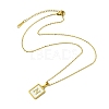 Ion Plating(IP) Rectangle with Initial Letter 304 Stainless Steel Pendant Necklace NJEW-R265-04G-N-3