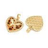 Brass Micro Pave Clear Cubic Zirconia Pendants CU-CBA415D-11G-04-2