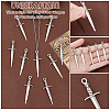 Unicraftale 40Pcs Tibetan Style DIY Alloy Sword Weapon Big Pendants FIND-UN0003-13-4