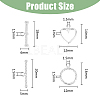 2 Sets 2 Styles Ring & Heart Sterling Silver Toggle Clasps STER-DC0001-10-2