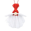 Handmade Macrame Cotton Santa Claus Pendant Decoration HJEW-JM02710-2