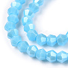Opaque Solid Color Electroplate Glass Beads Strands EGLA-A039-P2mm-A12-2