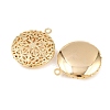 Flat Round Brass Hollow Locket Pendants KK-K414-11B-G-2