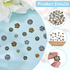 360Pcs 12 Styles Tibetan Style Alloy Bead Caps TIBE-SC0002-30-5
