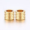 304 Stainless Steel Grooved Beads STAS-E436-14G-1