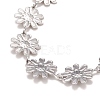 Enamel Daisy Link Chains Bracelet BJEW-P271-01P-03-3