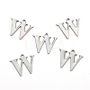 Tarnish Resistant 304 Stainless Steel Alphabet Charms STAS-H122-W-P-2