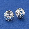 Brass Micro Pave Cubic Zirconia European Beads KK-H513-06S-2