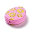 Easter Egg with Flower Silicone Beads SIL-R014-06B-2