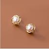 Natural Pearl Flower Stud Earrings JE1116A-1