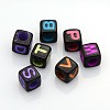 Solid Color Initial Acrylic Beads MACR-Q167-6x6mm-M-1