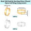 20Pcs 2 Colors Adjustable Brass Finger Rings Setting for Hanging Pendant KK-BBC0027-80-2