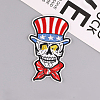 American Flag Skull Computerized Embroidery Style Cloth Iron on/Sew on Patches SKUL-PW0002-112H-1