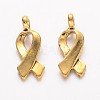 (Holiday Stock-Up Sale)Breast Cancer Awareness Ribbon Metal Alloy Pendants PALLOY-DA11-2635-AG-NR-2