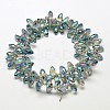 Faceted Teardrop Full Rainbow Plated Electroplate Glass Beads Strands X-EGLA-J131-FR13-2