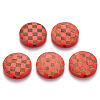Painted Natural Wood Beads WOOD-N006-04G-1
