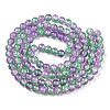 Two-Tone Crackle Baking Painted Transparent Glass Beads Strands X-CCG-T004-8mm-02-3