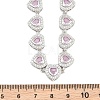 Brass Pave Pink Cubic Zirconia Heart Tennis Necklaces KK-CBA4547-17B-P-4
