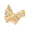 Brass Micro Pave Clear Cubic Zirconia Fold Over Clasps KK-G505-11G-1